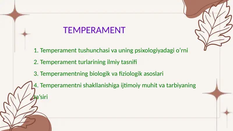Temperament. Xarakter