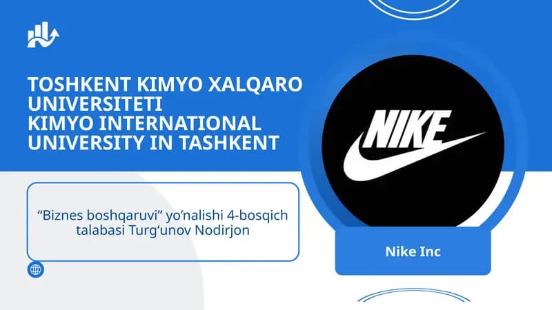 XALQARO BOZORLARDA RAQAMLI MARKETING STRATEGIYASI
NIKE INC MISOLIDA.