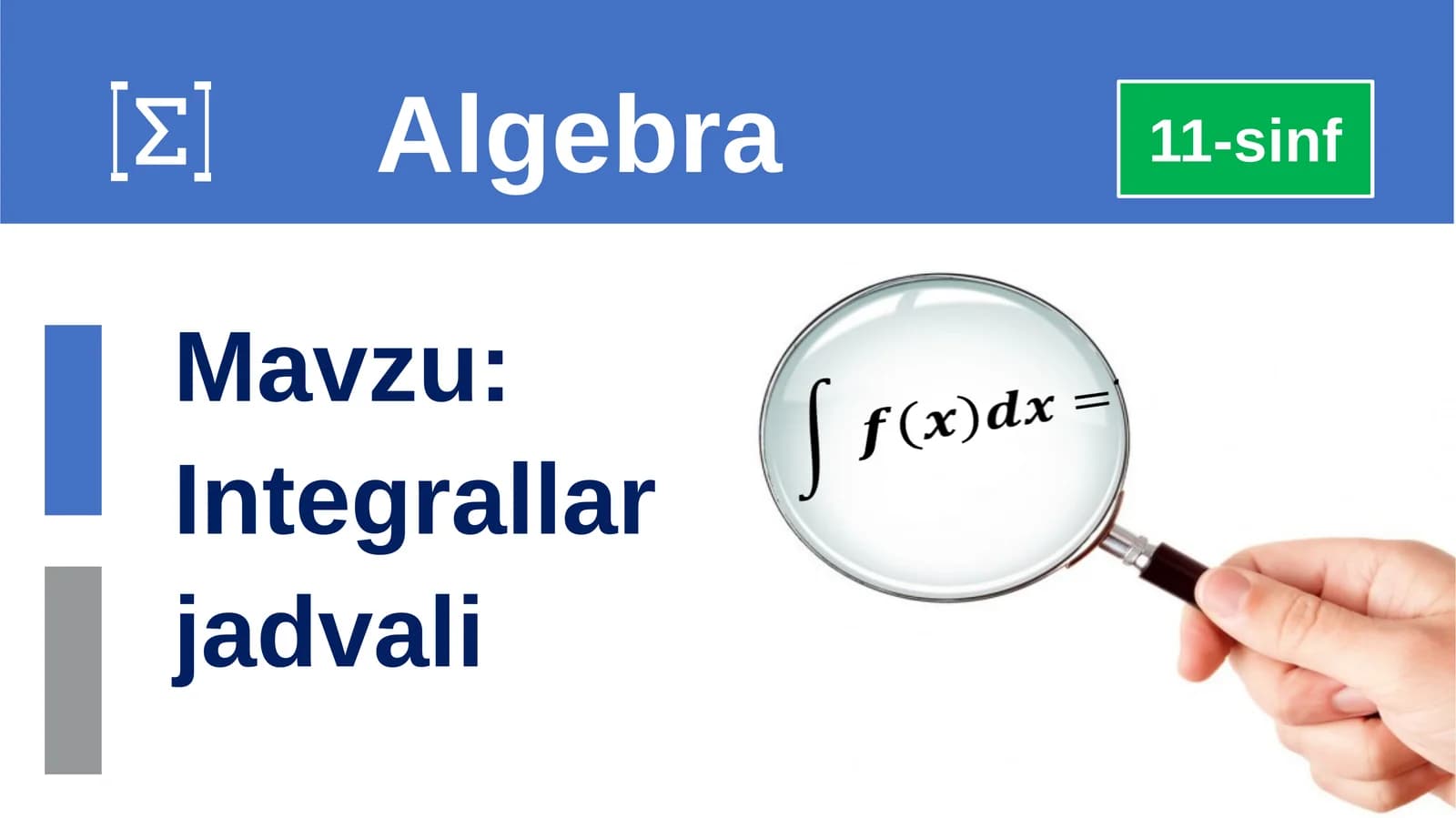 Integrallar jadvali