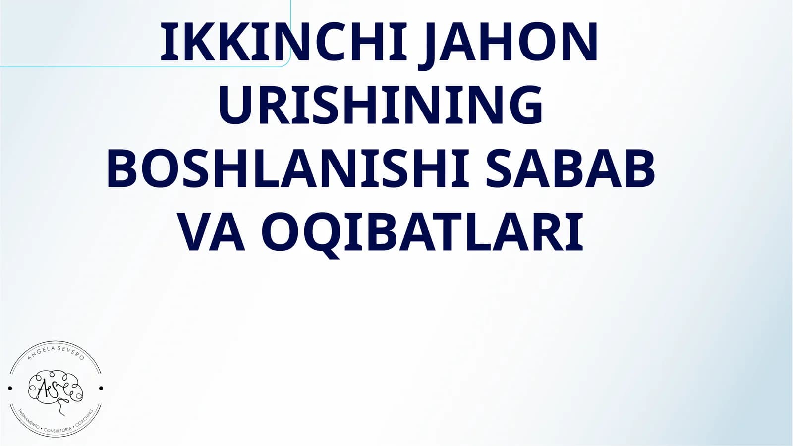 IKKINCHI JAHON URISHINING BOSHLANISHI SABAB VA OQIBATLARI