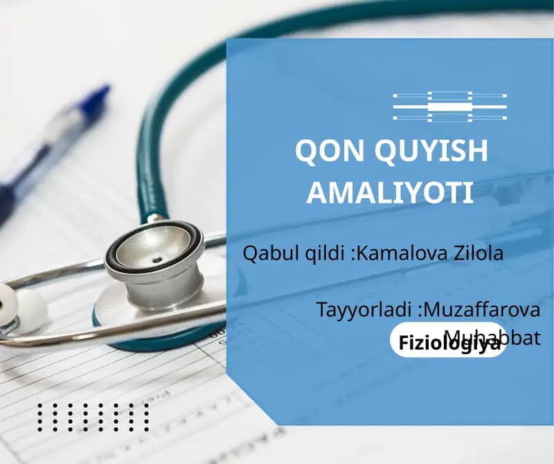 Qon quyish (gemotransfuziya)