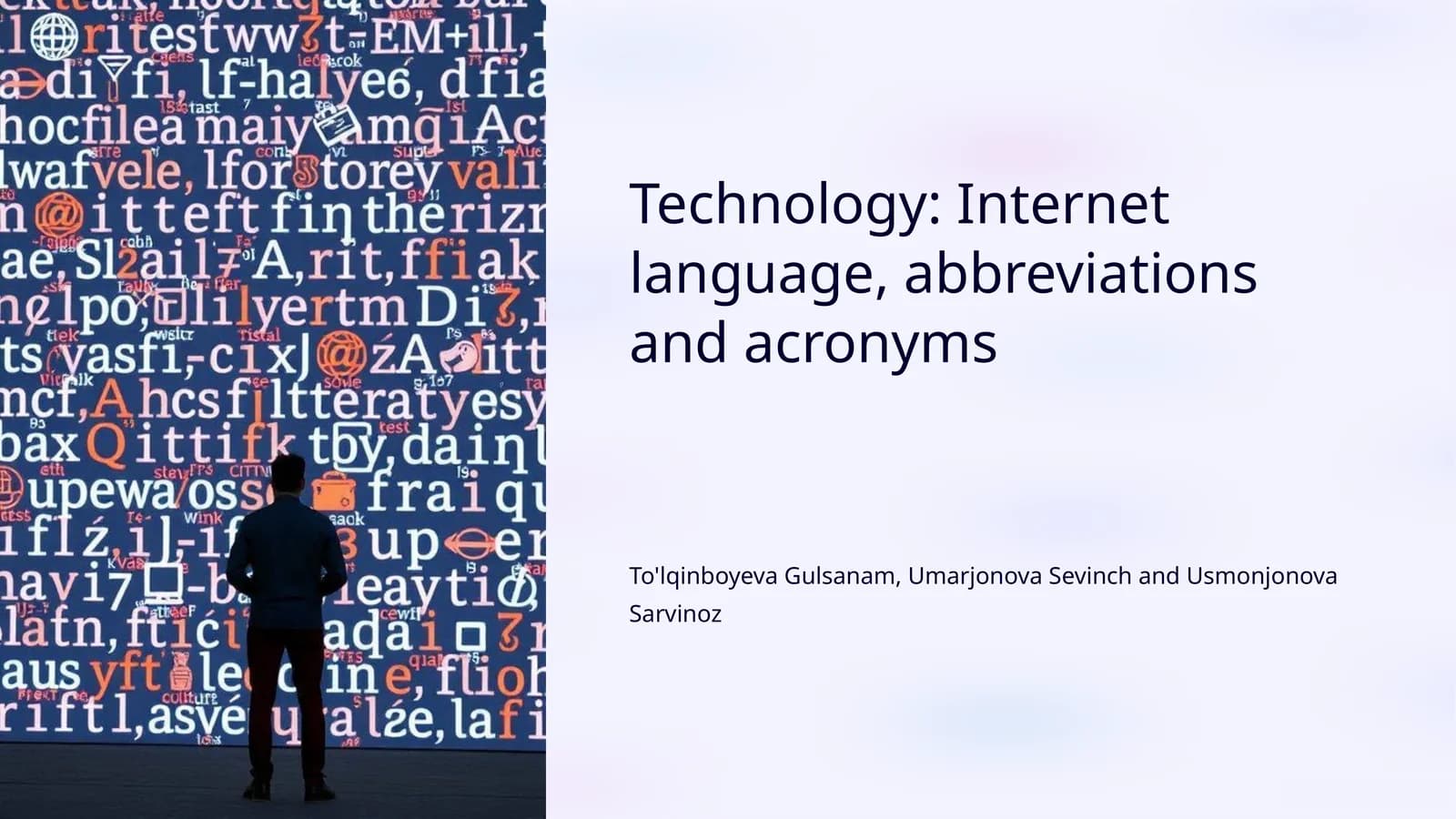 Internet language, abbreviations and acronyms
