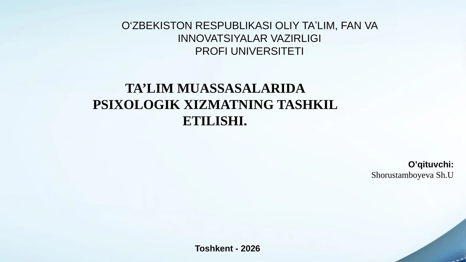Ta’limmuassasalaridapsixologikxizmatningtashkiletilishi