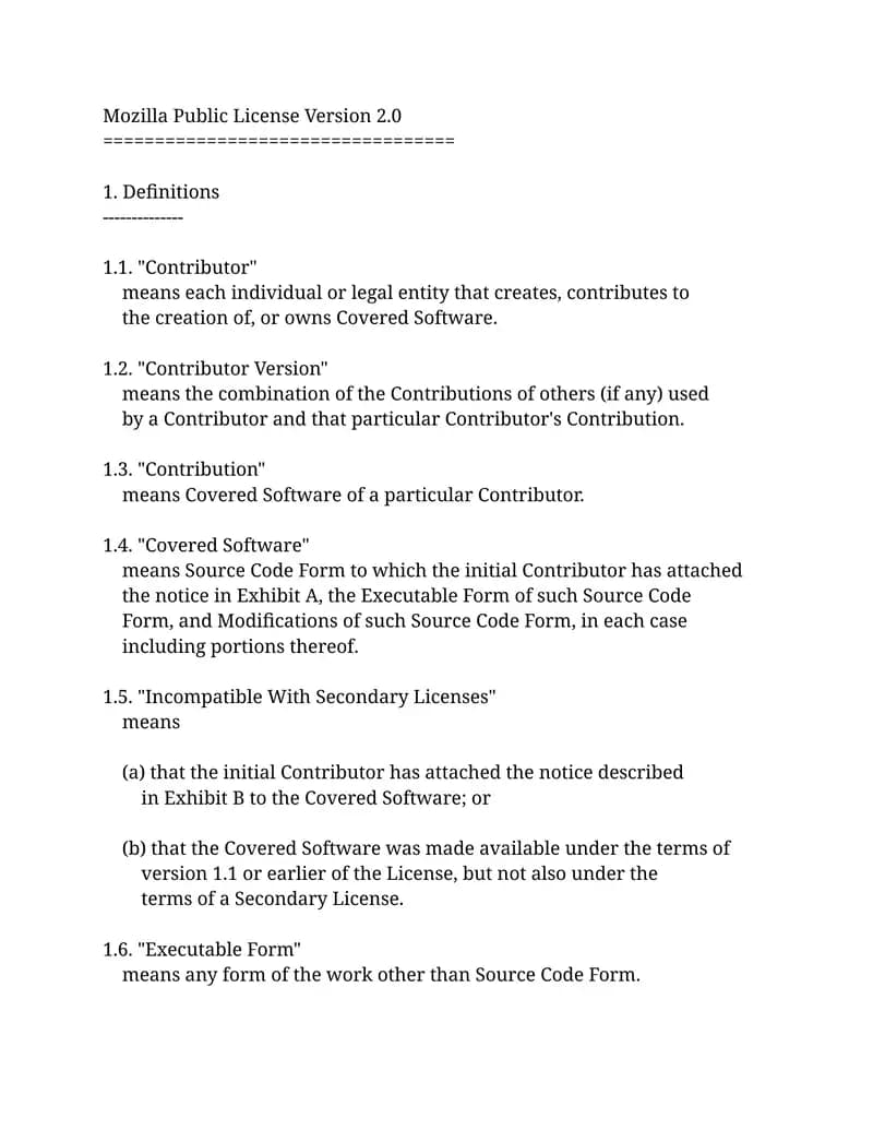 Mozilla Public License Version 2.0