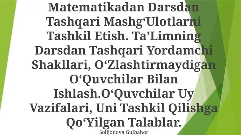Dars Mazmuni, Texnologik Xaritalar Tuzish