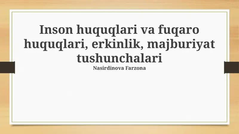 Inson huquqlari va fuqarolik huquqlari