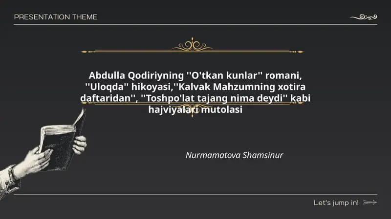 Abdulla Qodiriyning ''O'tkan kunlar'' romani