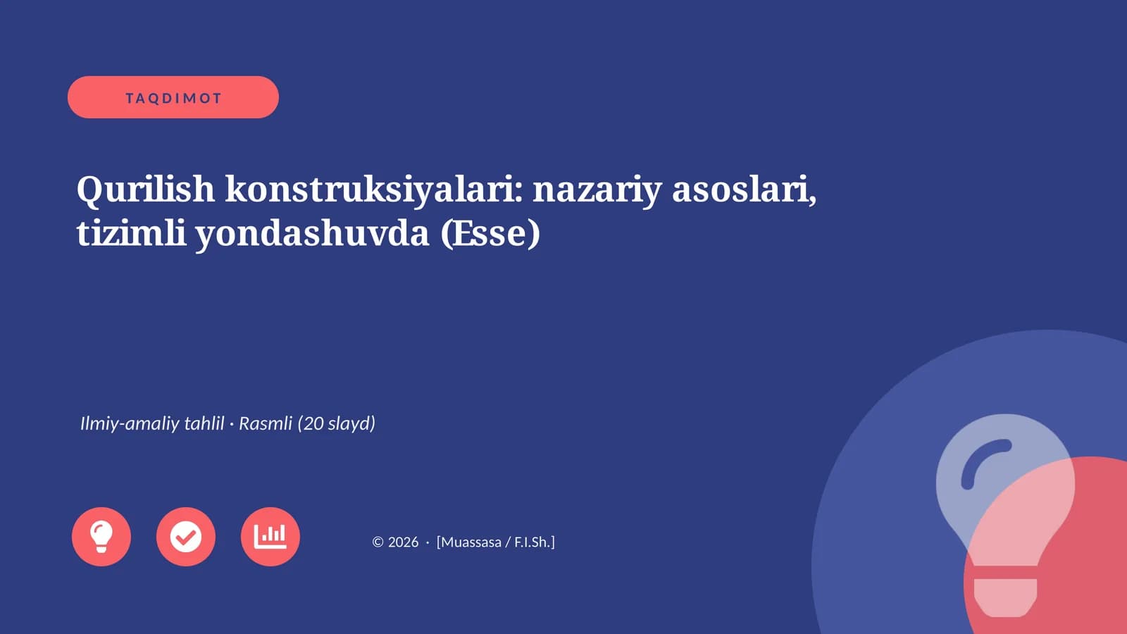 Qurilish konstruksiyalari: nazariy asoslari, tizimli yondashuvda (Esse)