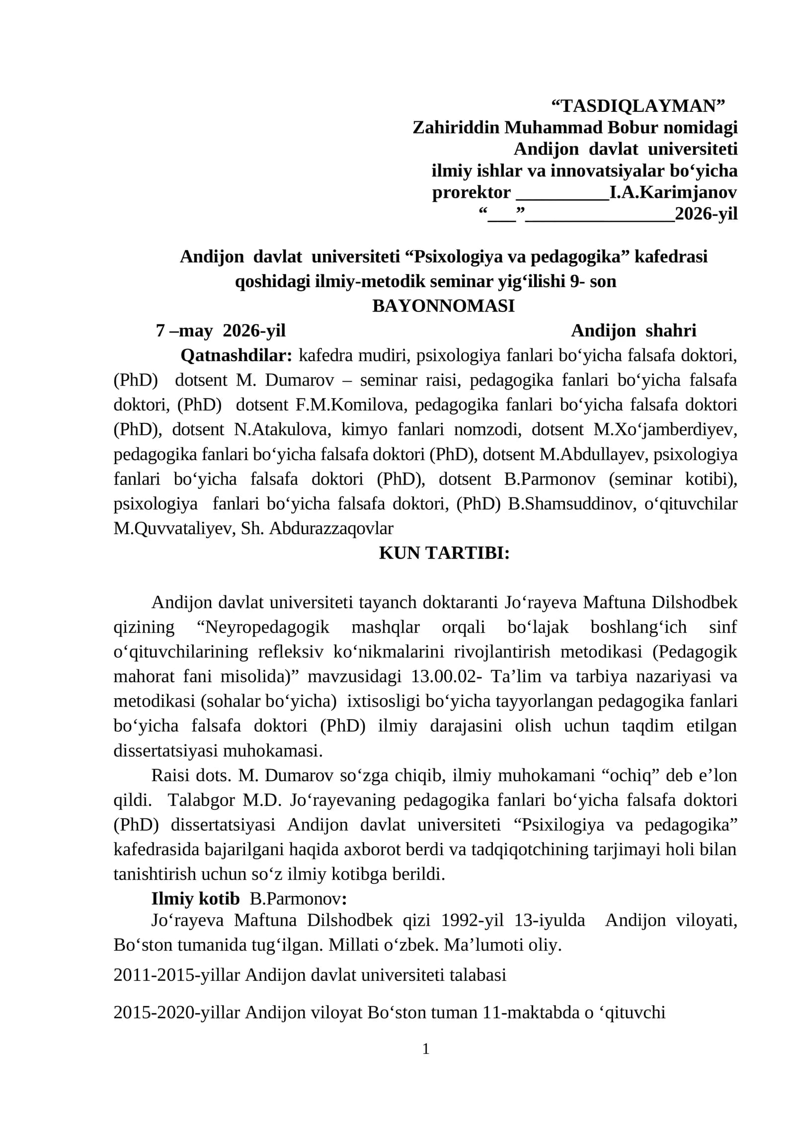 Neyropedagogik mashqlar orqali