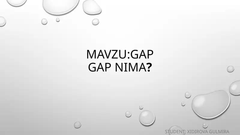 Gap. Gap nima?