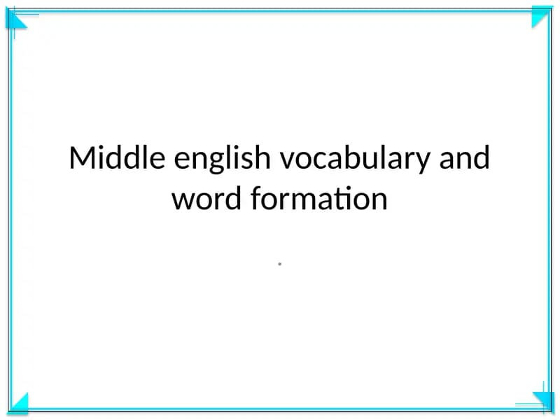 O'rtacha ingliz tilini vocabulyari va so'z shaklli