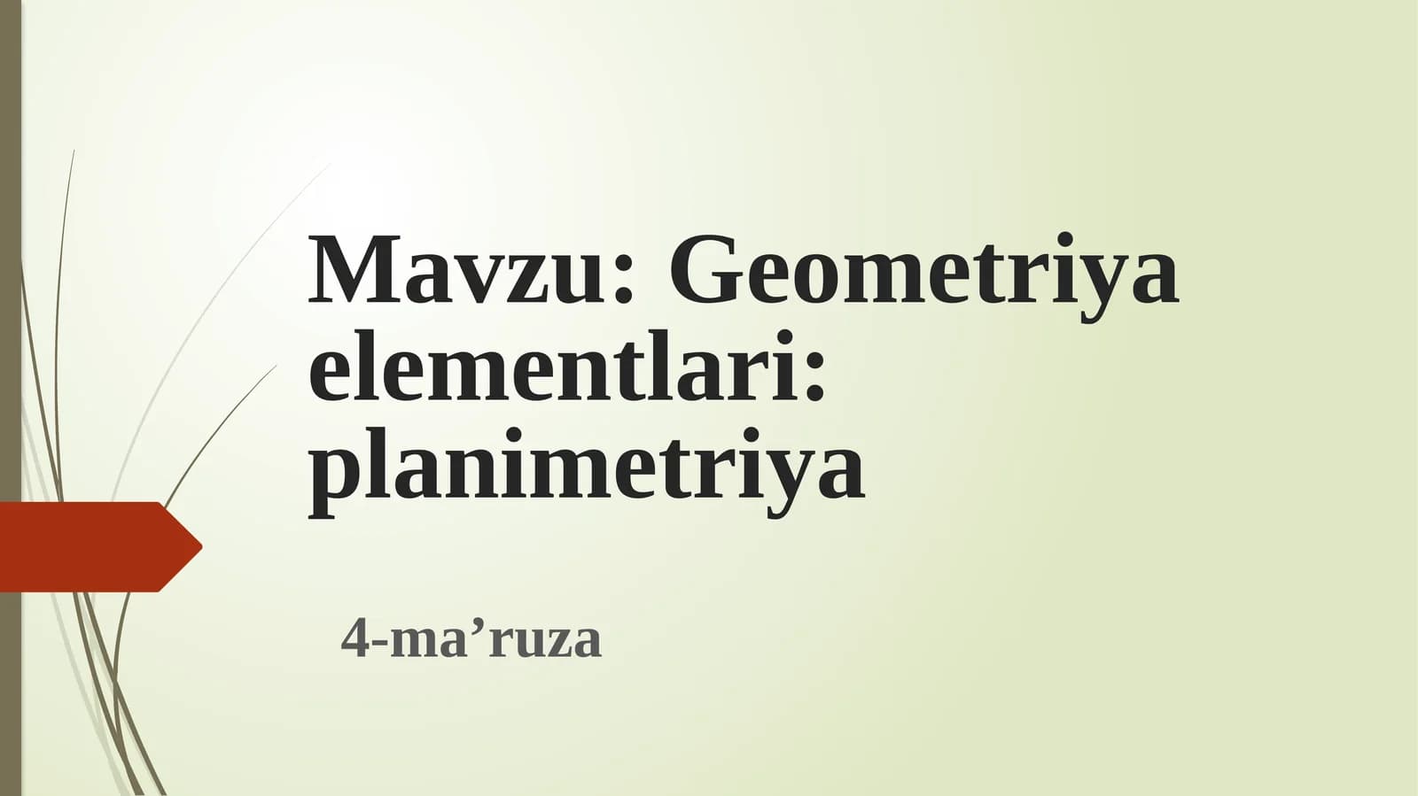 Geometriya elementlari: planimetriya