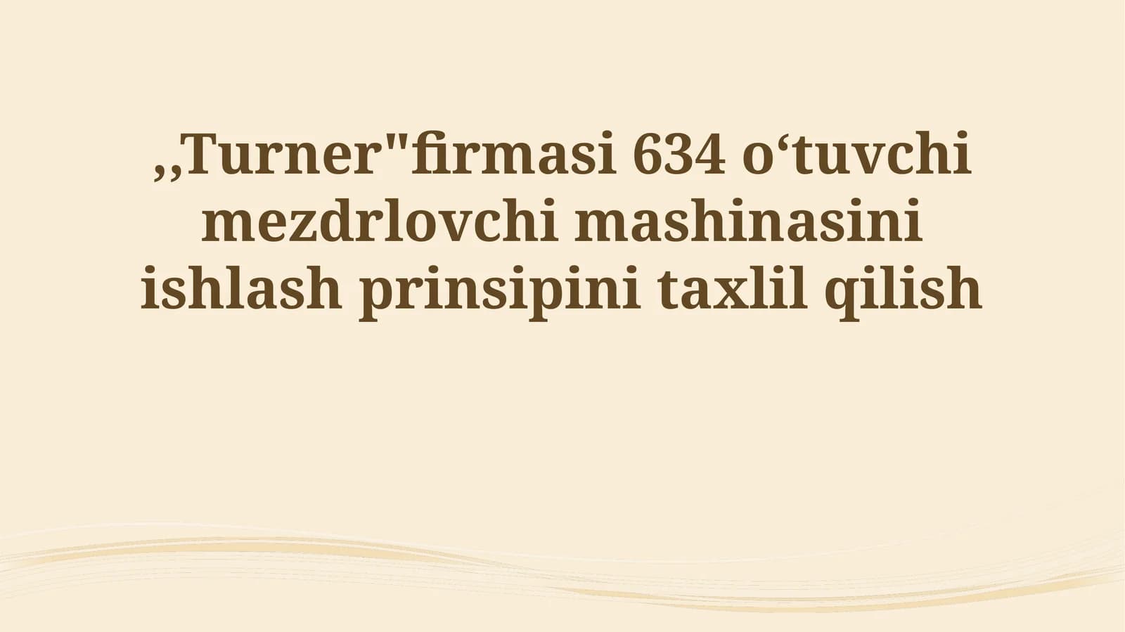 Turner 634 Mashinasi