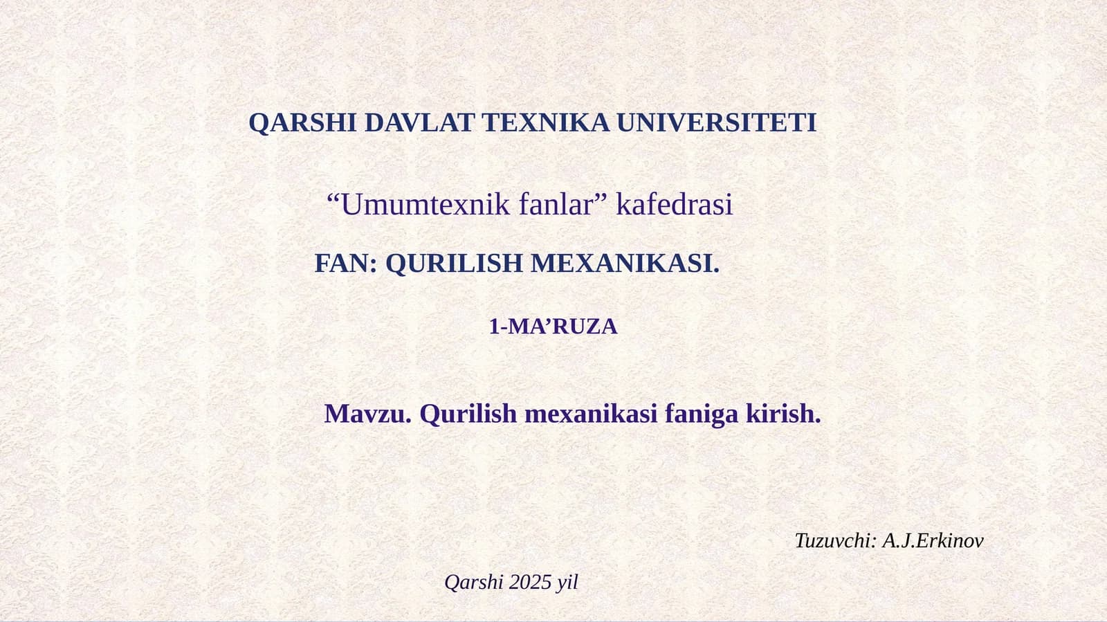 Qurilish mexanikasi