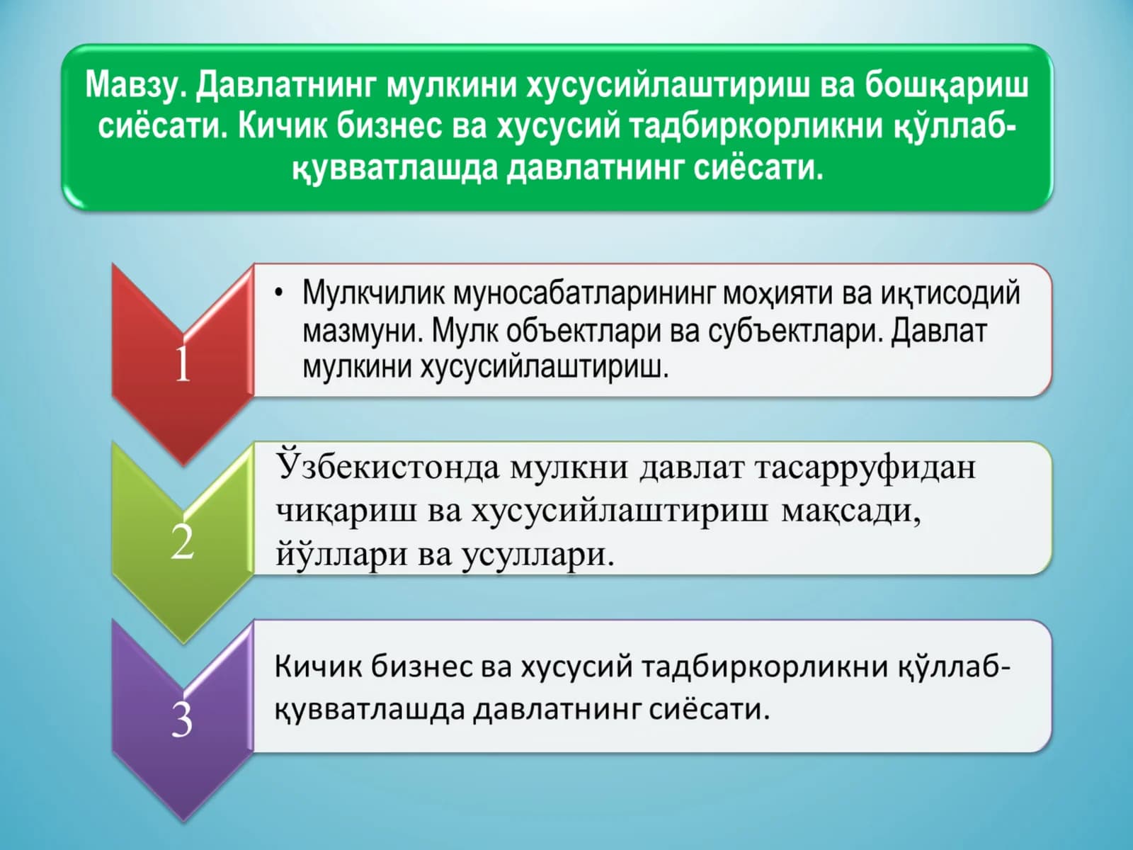 Давлат мулкини самарали бошқариш