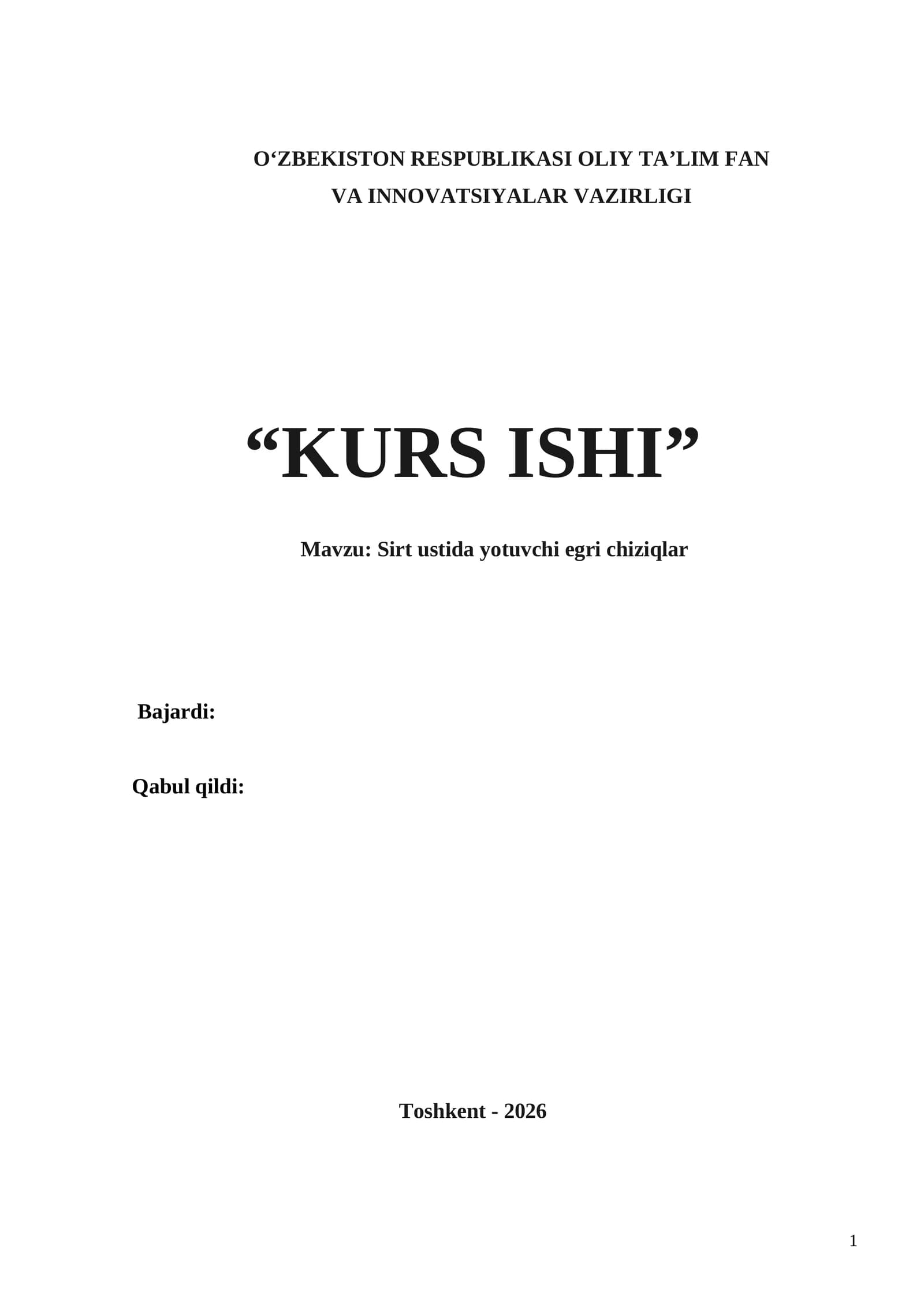 Sirt ustida yotuvchi egri chiziqlar