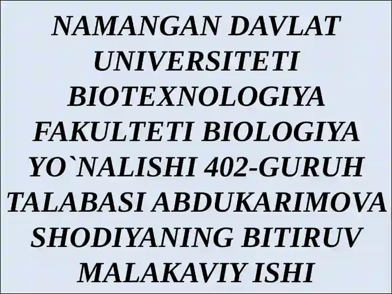 BIOTEXNOLOGIYA FAkulteti