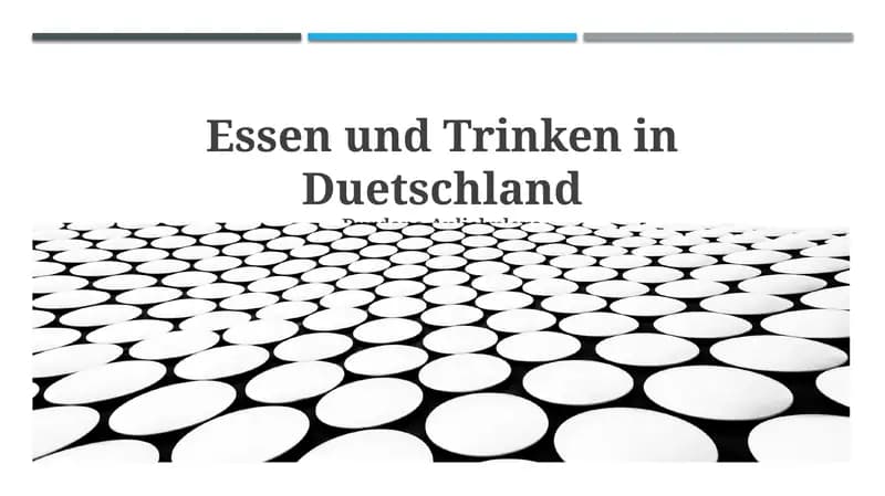 Essen und Trinken in Duetschland