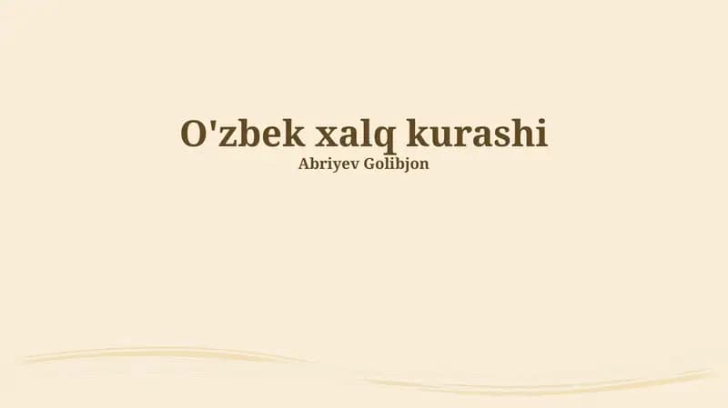 O'zbek xalq kurashi