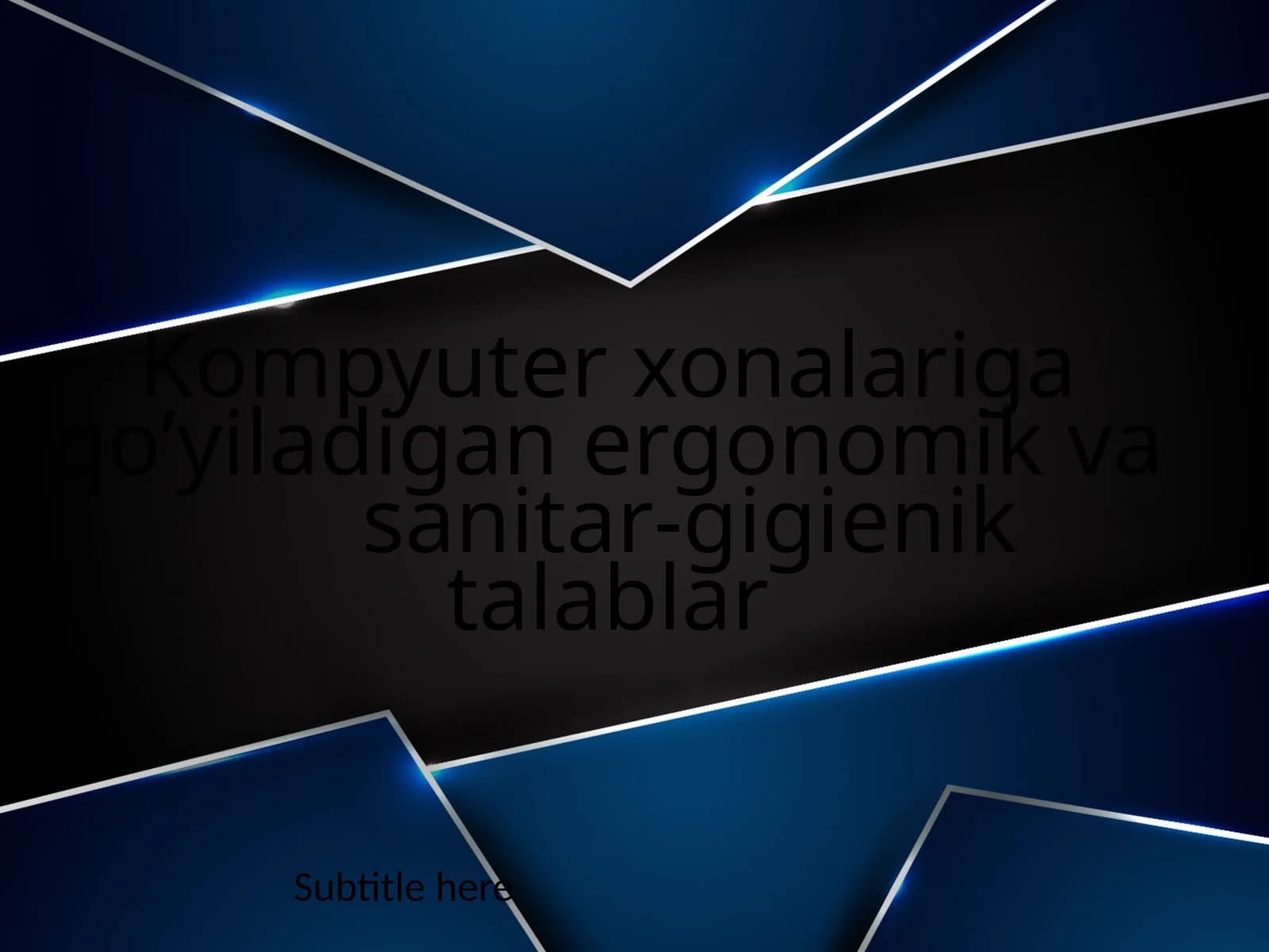 Kompyuter xonalariga qo’yiladigan ergonomik va sanitar-gigienik talablar