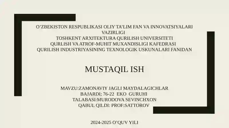 zamonaviy jagʻli maydalagichlar