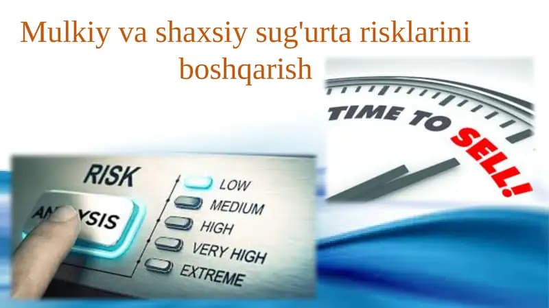 Mulkiy va shaxsiy sug'urta risklarini boshqarish