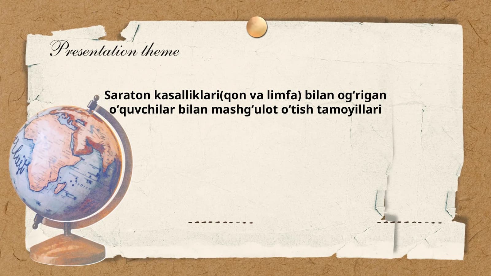 Saraton kasalliklari(qon va limfa) bilan ogʻrigan oʻquvchilar bilan mashgʻulot oʻtish tamoyillari