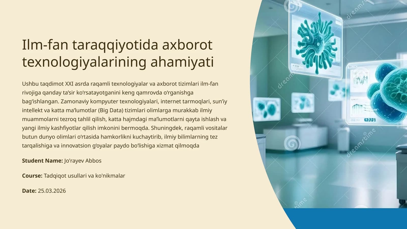 Ilm-fan taraqqiyotida axborot texnologiyalarining ahamiyati