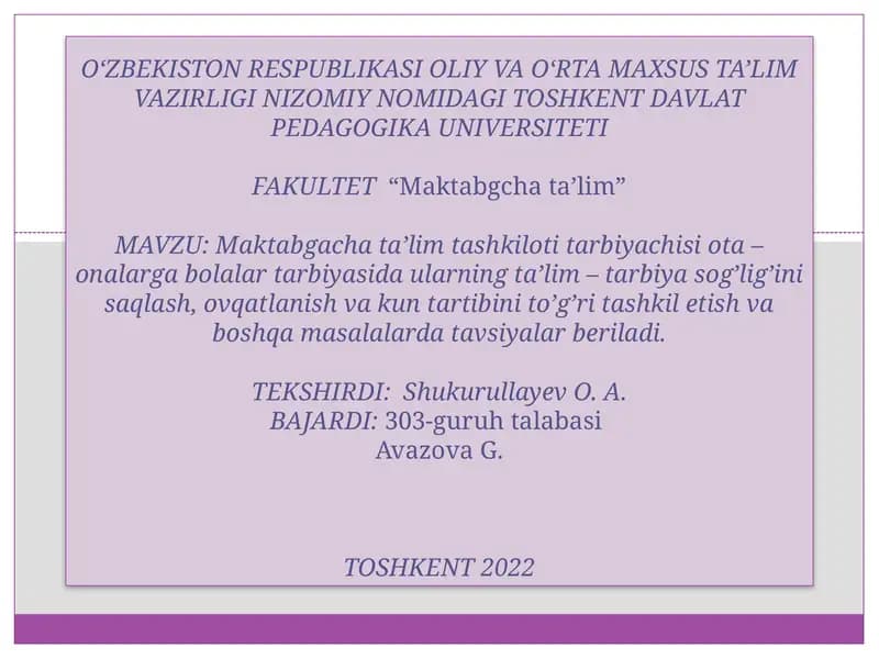 Maktabgacha ta'lim tashkiloti
