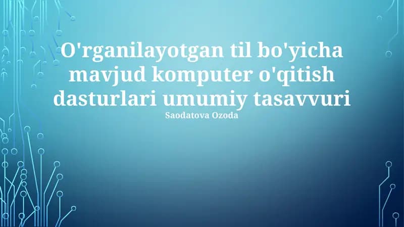 Til O'rganish Dasturlari