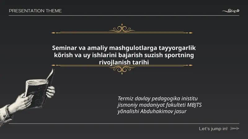 Seminar va amaliy mashgulotlarga tayyorgarlik kõrish