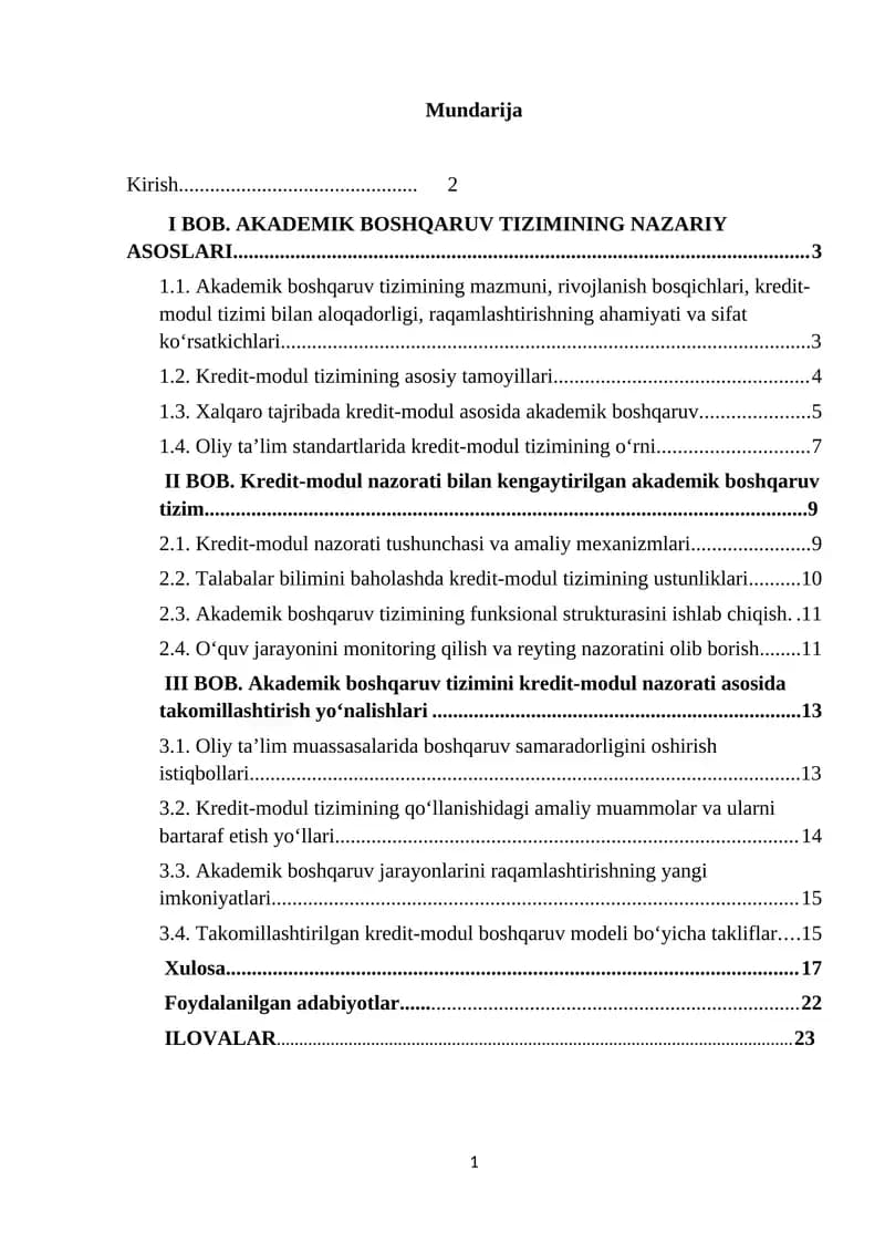 AKADEMIK BOSHQARUV TIZIMINING NAZARIY ASOSLARI