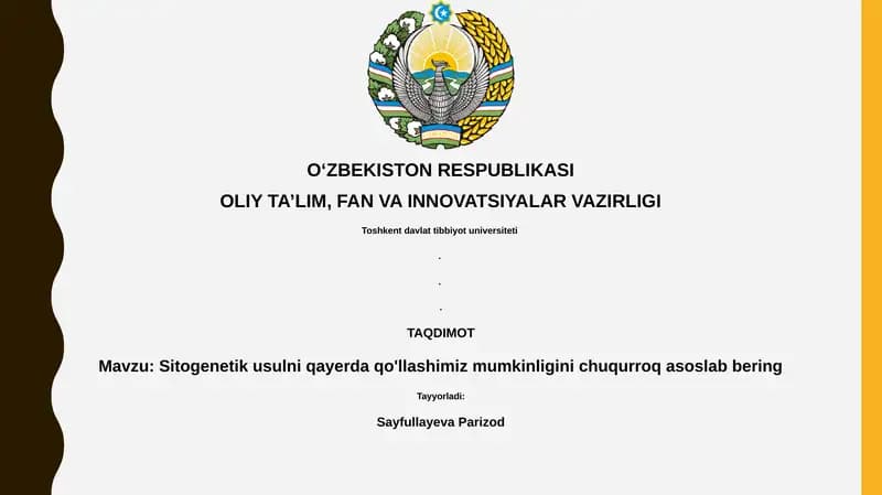 Sitogenetik usullarni qo'llash sohalari