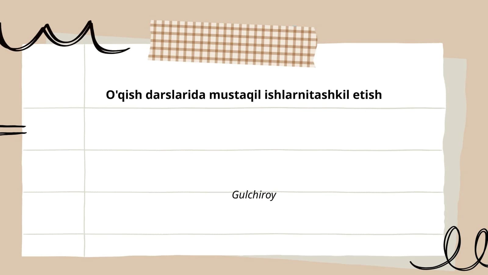 O'qish darslarida mustaqil ishlarnitashkil etish
