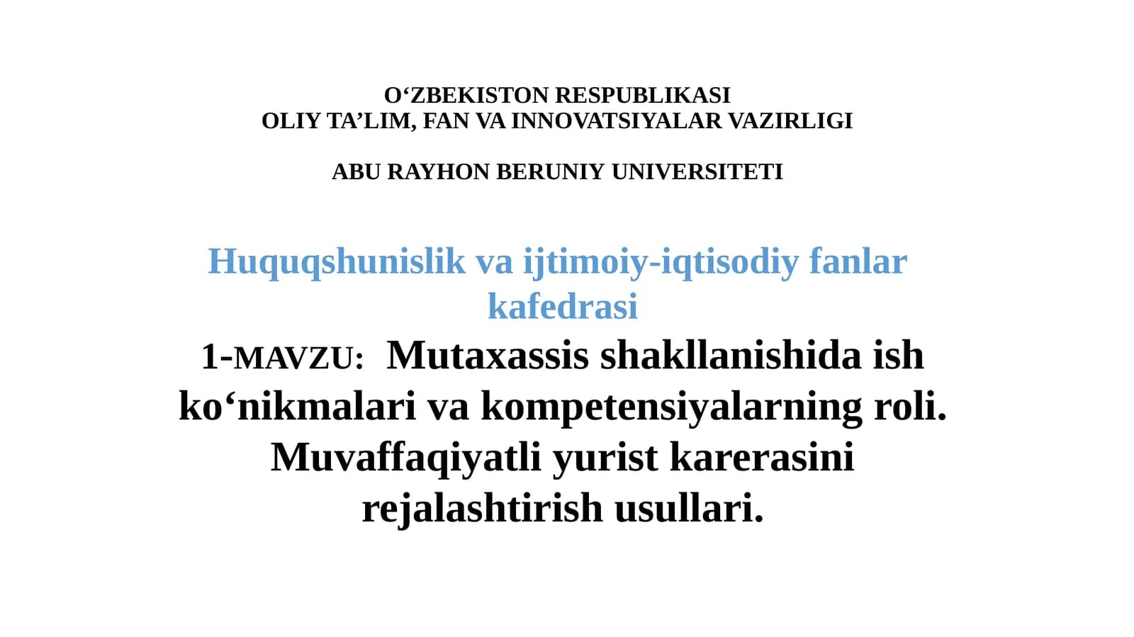 Mutaxassis shakllanishida ish ko‘nikmalari va kompetensiyalarning roli.Muvaffaqiyatliyuristkarerasinirejalashtirishusullari