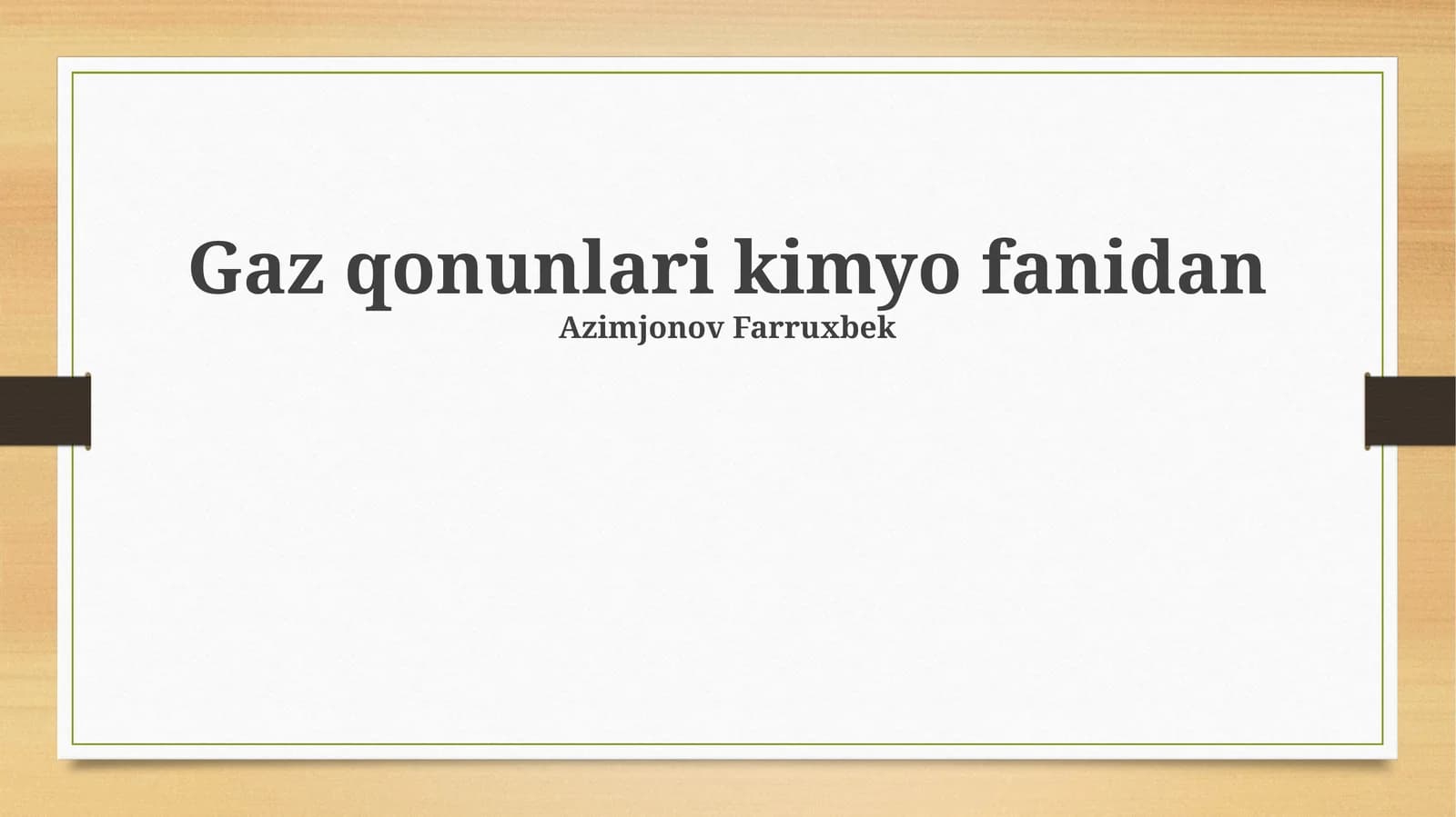 Gaz Qonunlarining Amaliy Qo'llanilishi