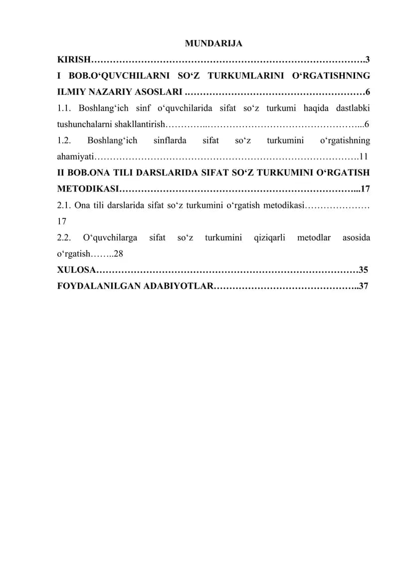 Sifat so‘z turkumi