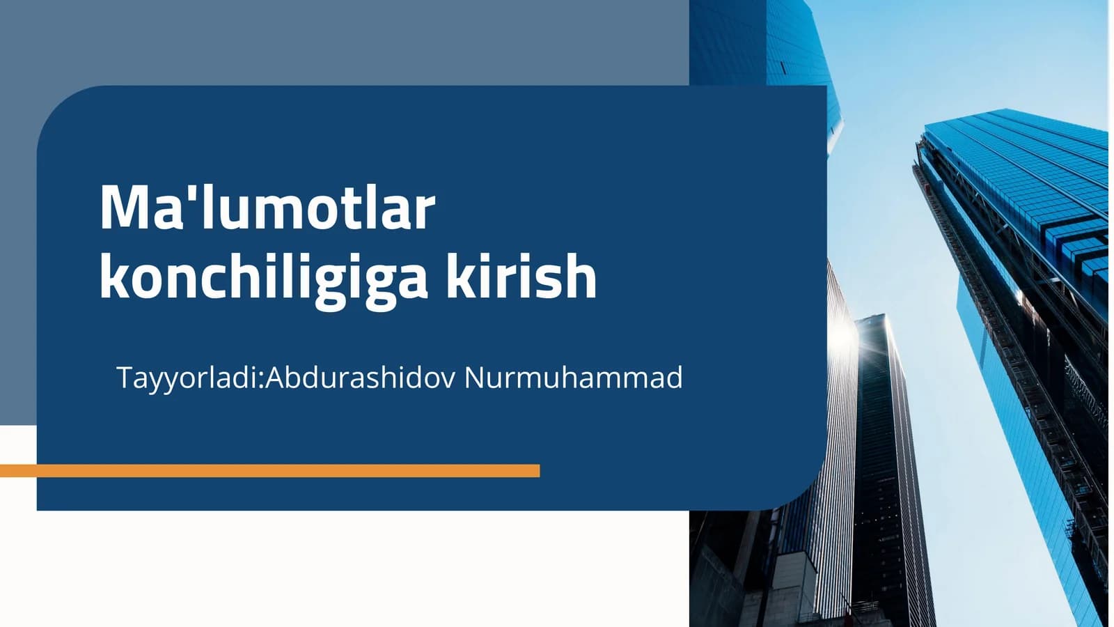 Ma'lumotlar konchiligiga kirish