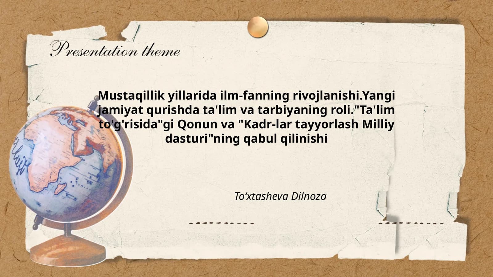 Ta'lim va tarbiya roli