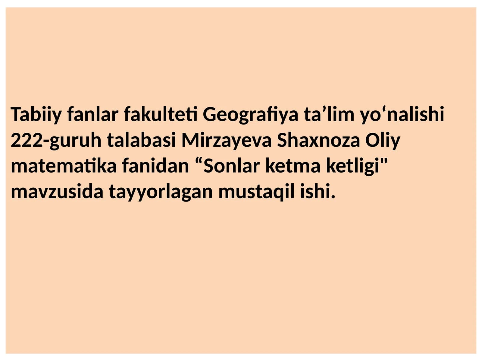 Sonlar ketma ketligi