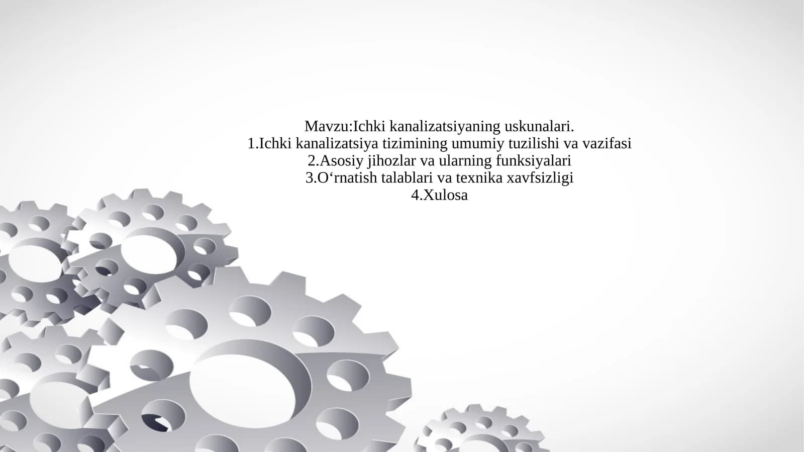 Ichki kanalizatsiyaning uskunalari