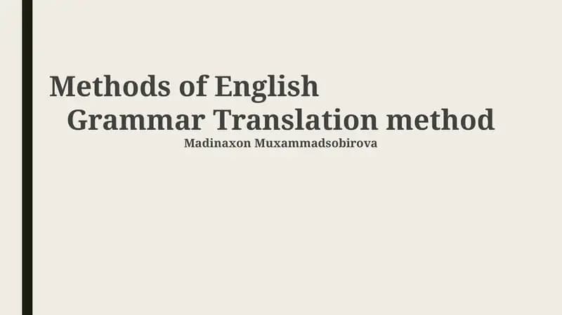 Methods of English