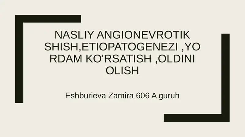 Angionevrotik shish (АШ) yoki Kvinke shishi