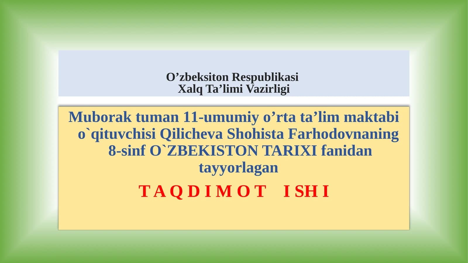 8-sinf O'zbekiston tarixi Qo'qon xonligida madaniy hayot ochiq dars ishlanma