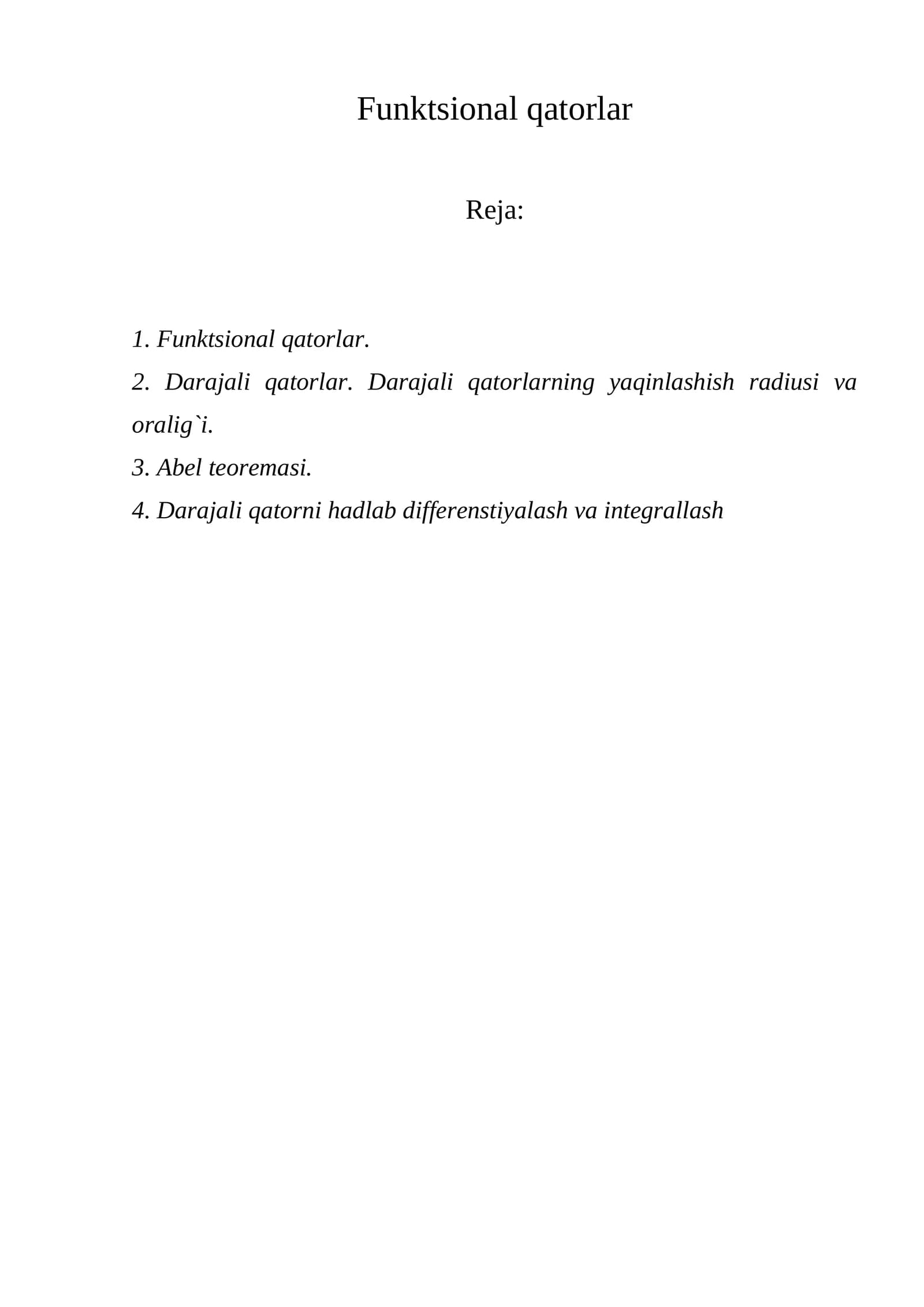 Funktsional qatorlar