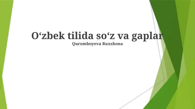 Oʻzbek tilida soʻz va gaplar