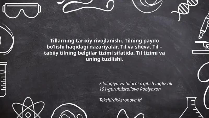 Tillar Tarixi va Shevasi