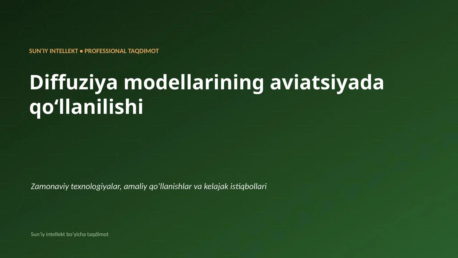 Diffuziya modellarining aviatsiyada qoʻllanilishi