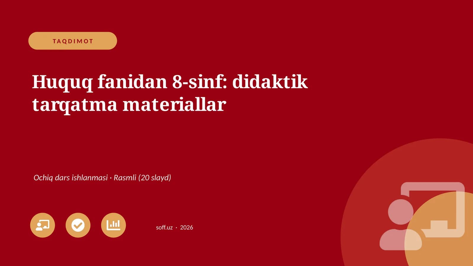 Huquq fanidan 8-sinf: didaktik tarqatma materiallar