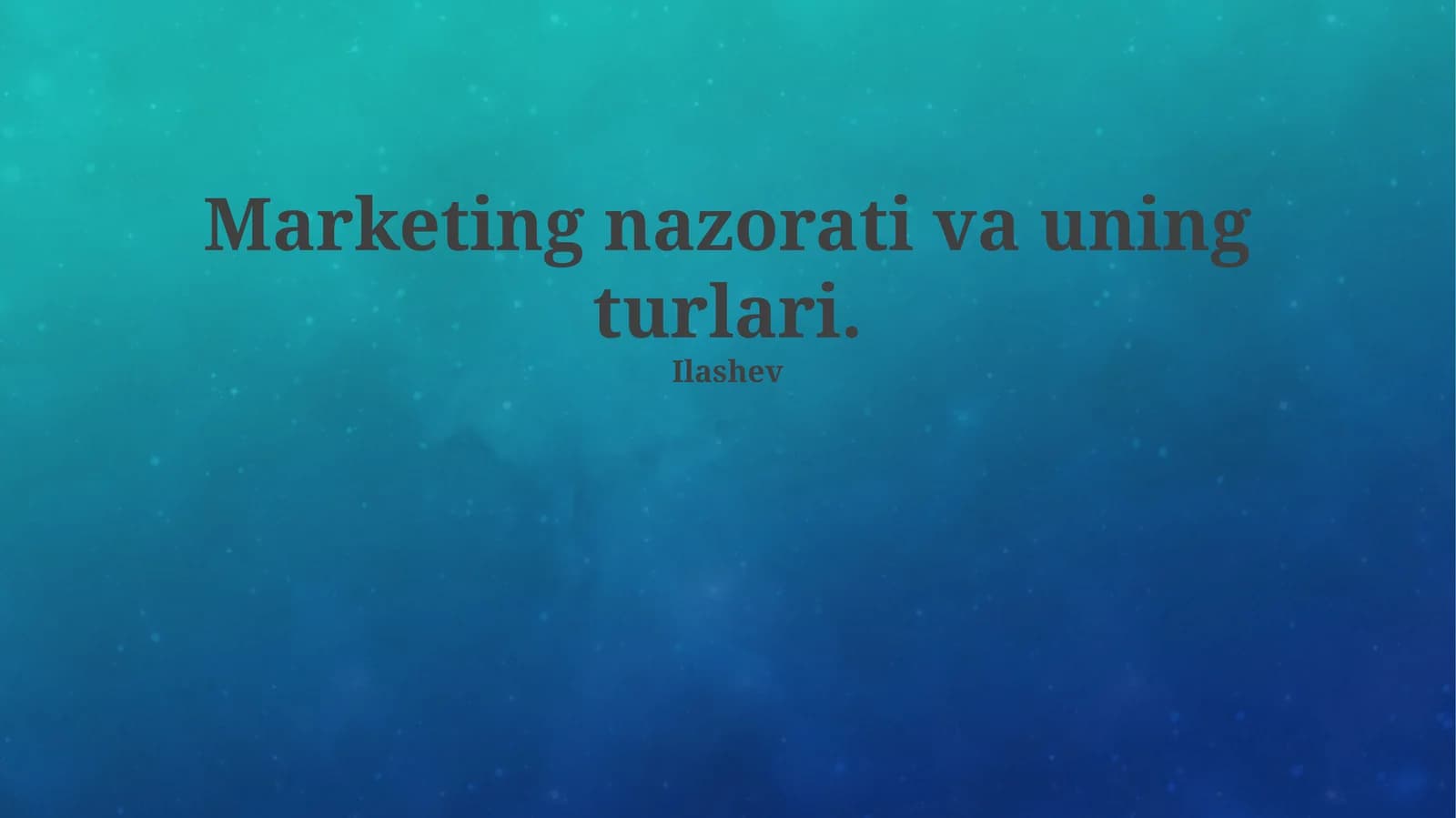 Marketing nazorati va uning turlari